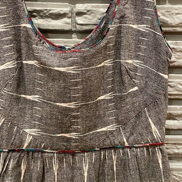 Free People "New Romantics" Layered Embroidered Bottom Grey Dress Women's Size 4 - Picture 2 of 5